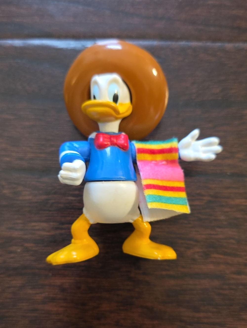 Disney Donald Duck Figure with Blue Jacket, Yellow Feet, Brown Hat